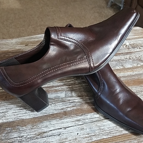 Franco Sarto Brown Square Toe Slip-on Shoes 8.5M - Picture 2 of 6